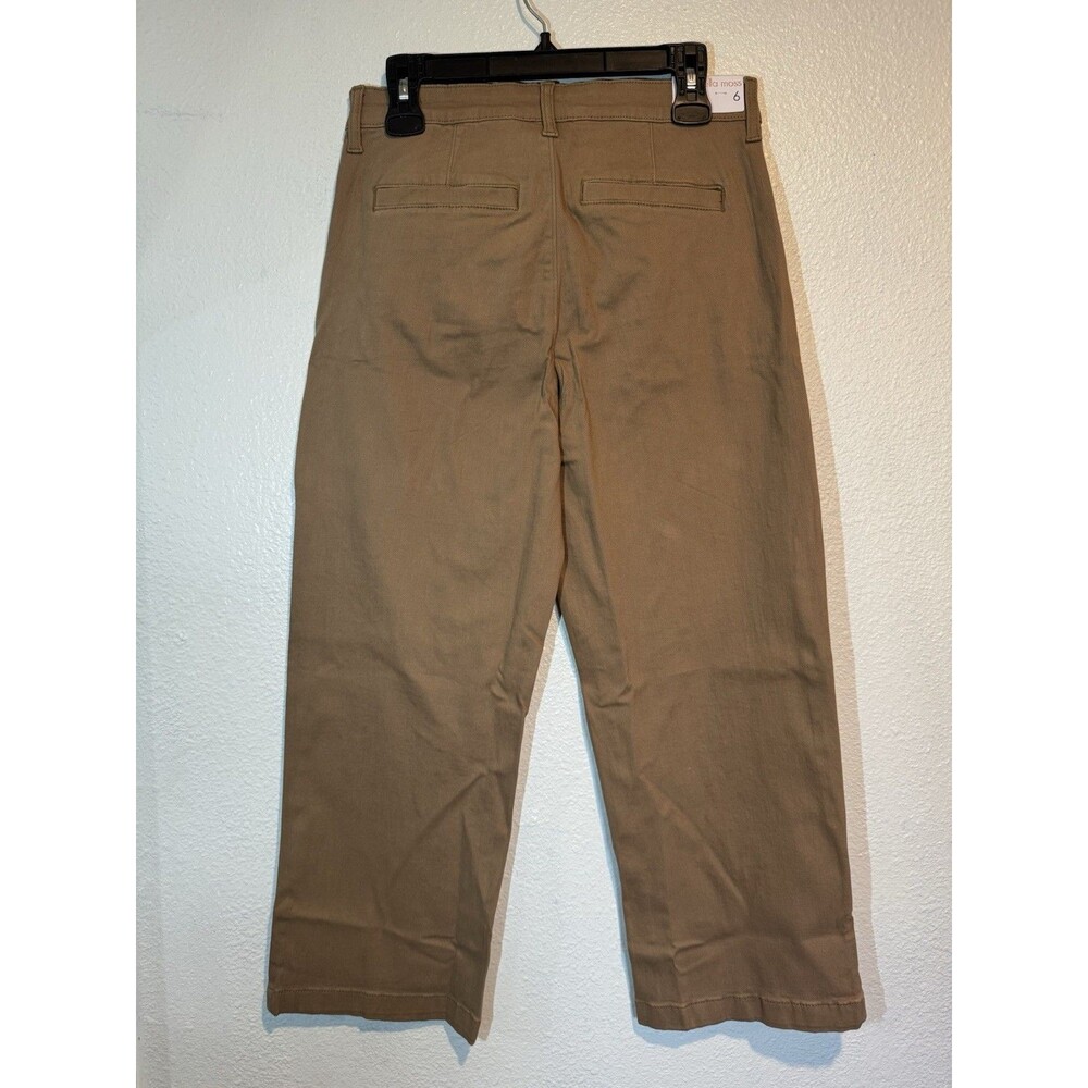Ella Moss Womens Pants Brown Cropped Wide Leg Pockets High-Rise Belt Loops Sz 6 - Picture 7 of 16